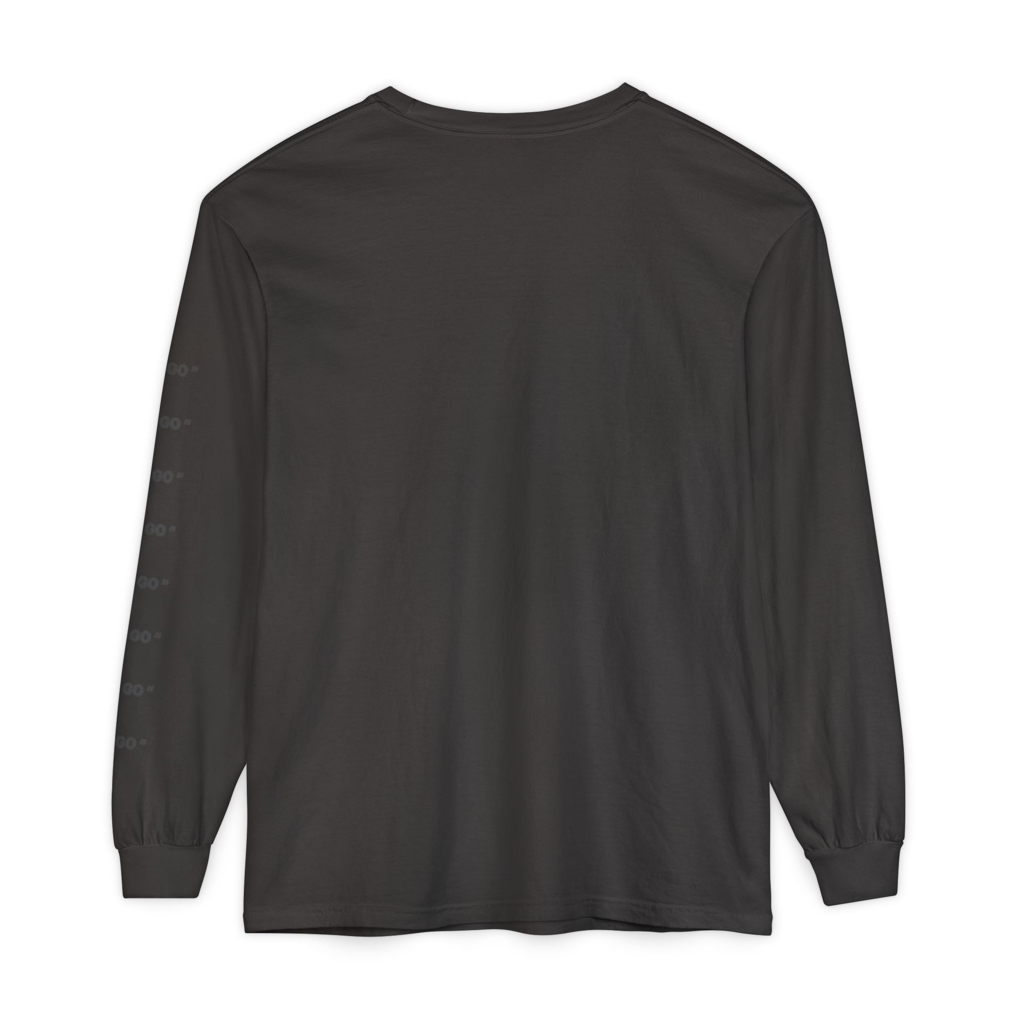 "LET GO" Long Sleeve Tee — Minimalist Inspirational Graphic Shirt