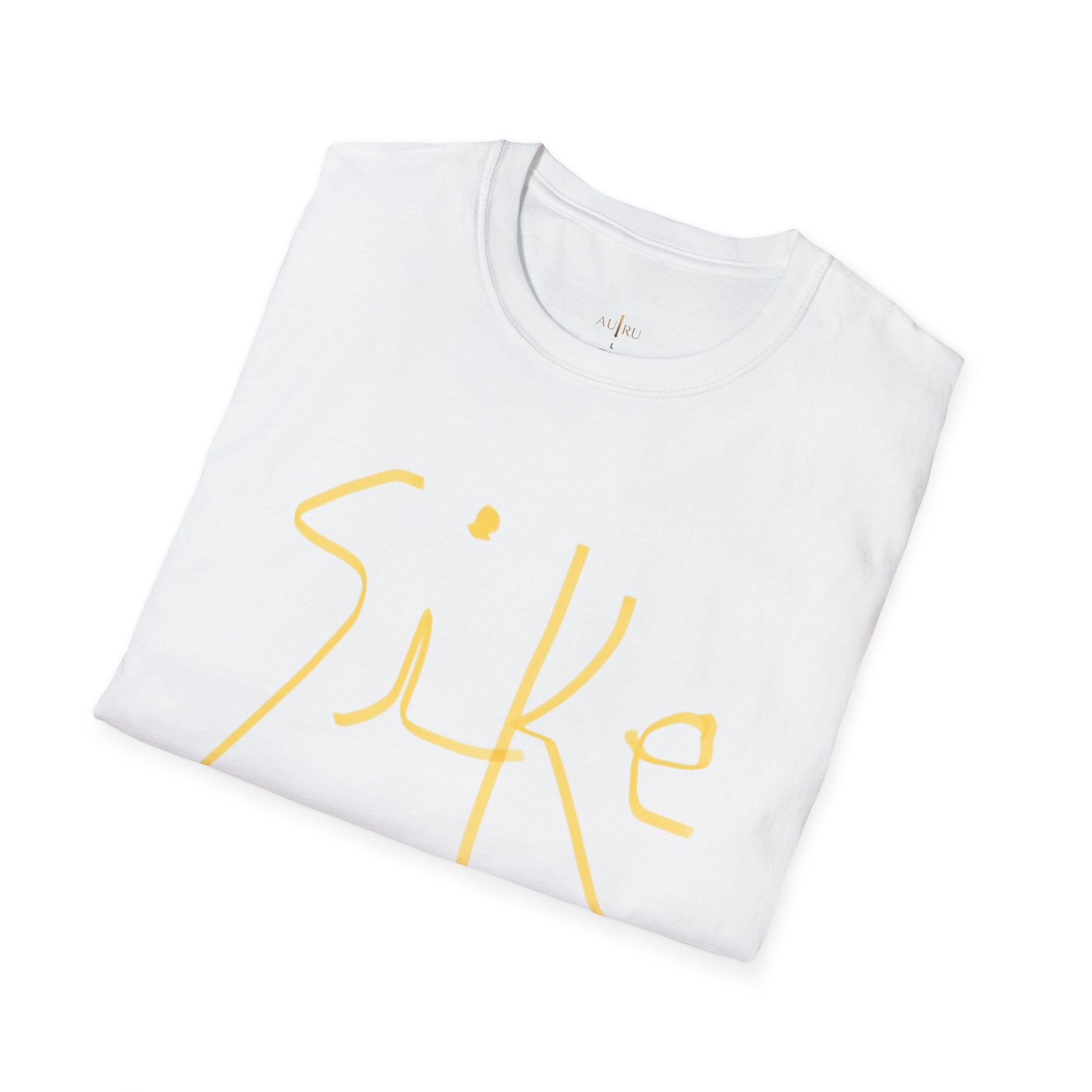 "Sike" Yellow Handwritten Graphic T-Shirt