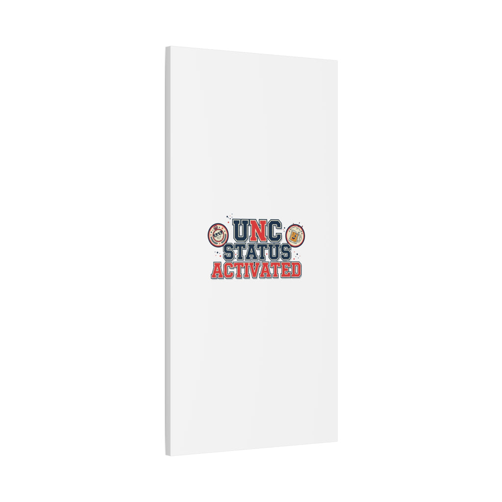 UNC Status Activated Canvas, Stretched | Varsity Crest, Midlife Humor
