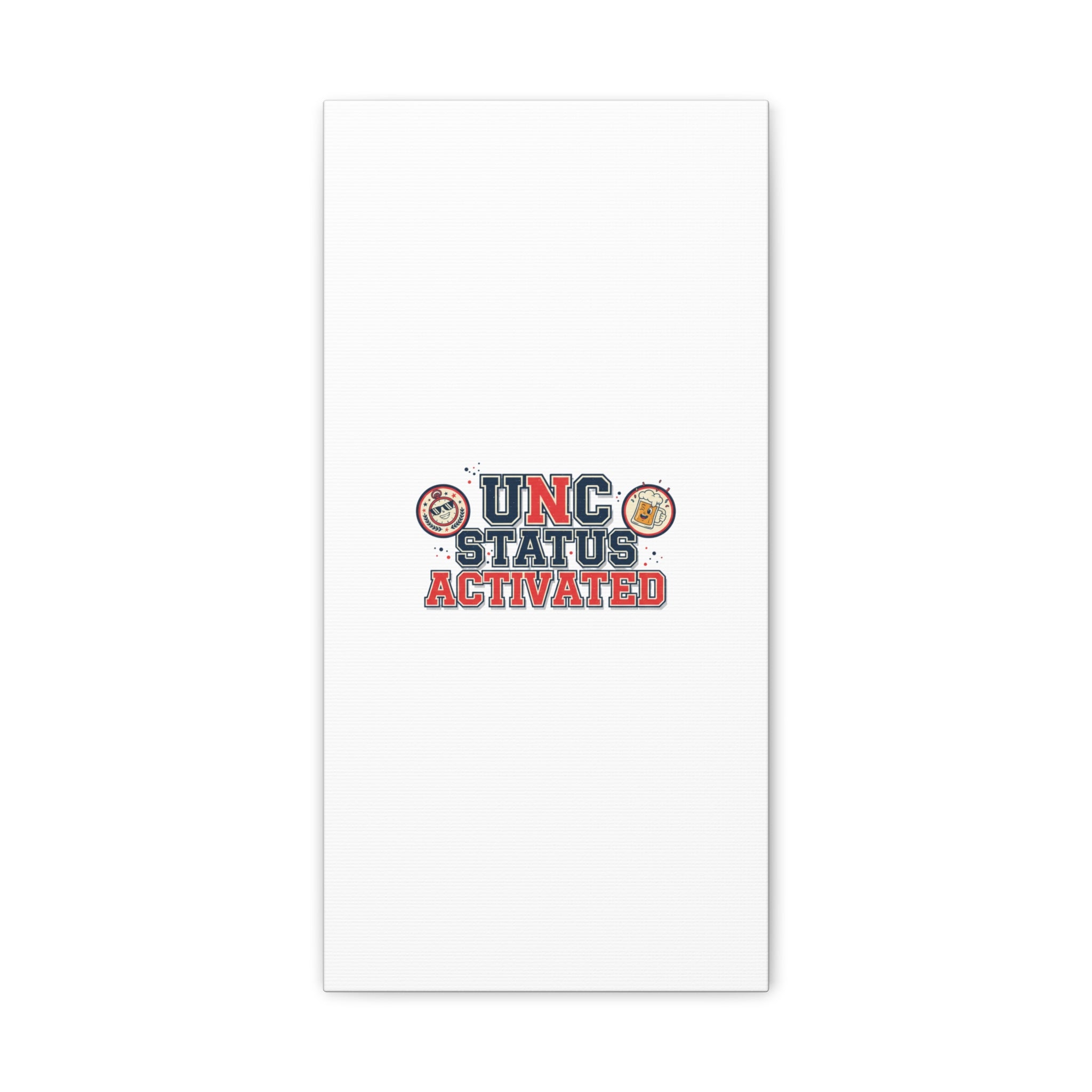 UNC Status Activated Canvas, Stretched | Varsity Crest, Midlife Humor