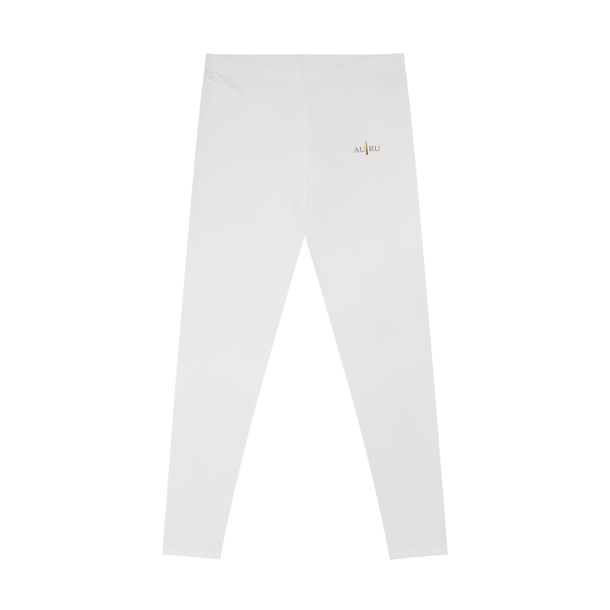 White Minimal 'aloha' Leggings – Lightweight Stretch Yoga & Everyday Wear