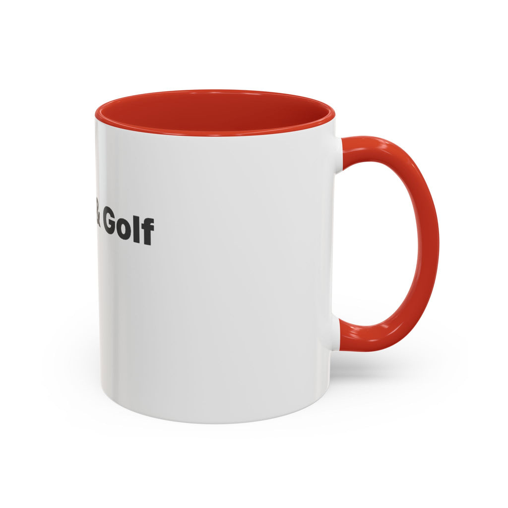 Golf Lover Accent Coffee Mug – “I Am Golf & Golf Loves Me” Black-Handle Ceramic Mug (11/15oz)