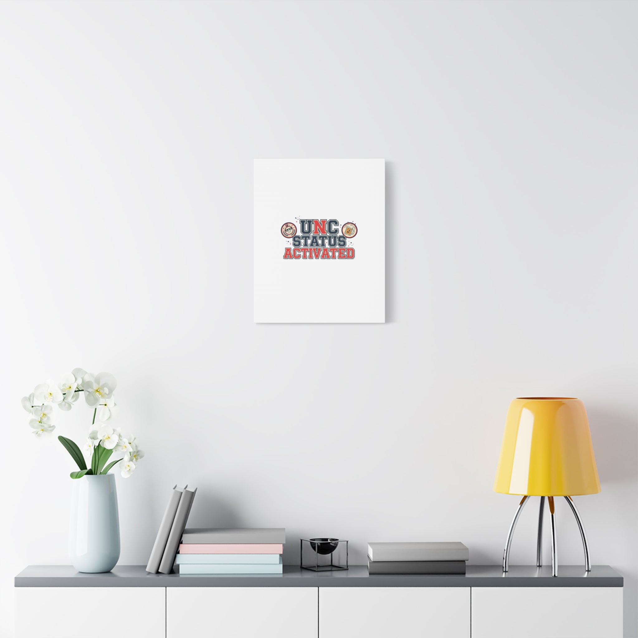 UNC Status Activated Canvas, Stretched | Varsity Crest, Midlife Humor