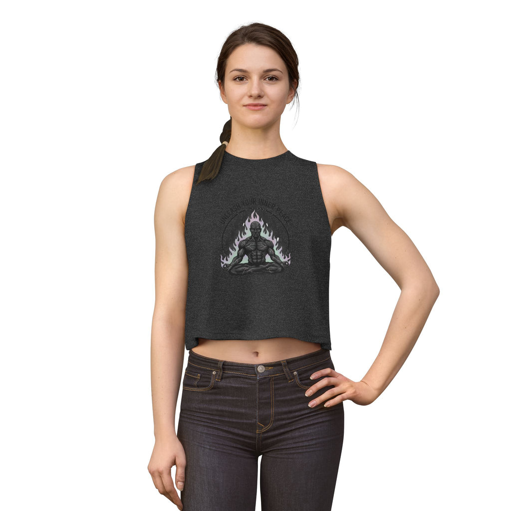 Unleash Your Inner Peace  Crop Top — Gothic Yoga Aesthetic