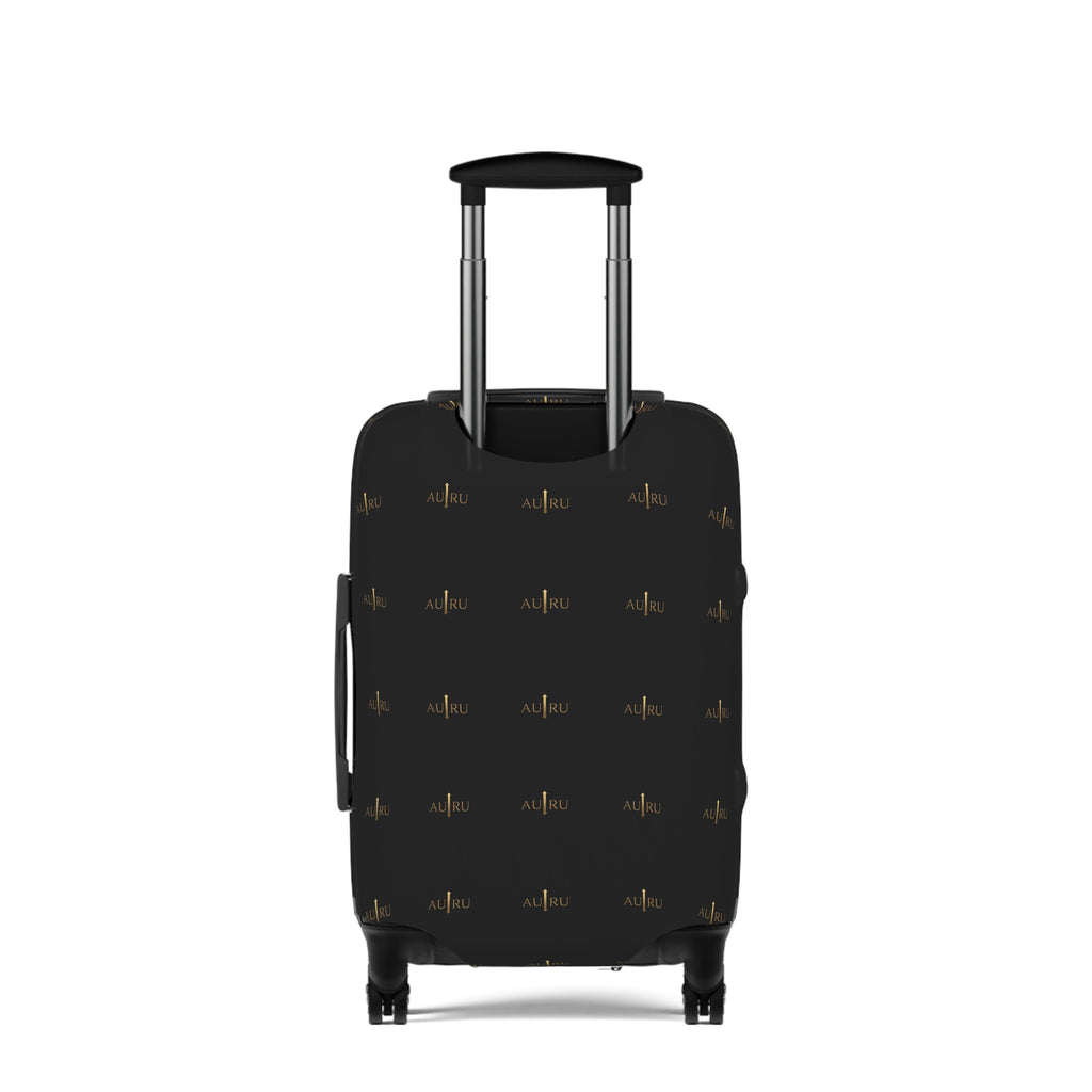 Luggage Cover - Black with Gold Minimalist Wave Pattern - AURU