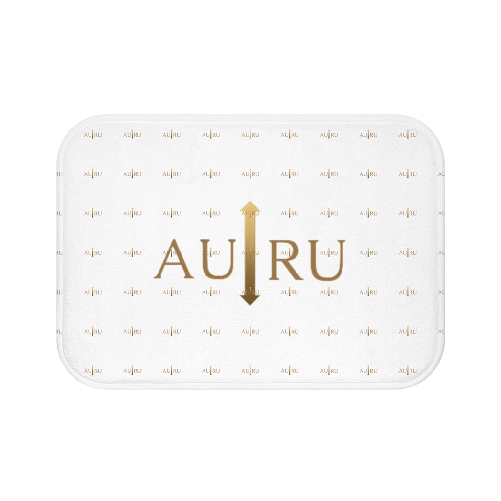 AU|RU-Gold Monogram Bath Mat — Elegant Metallic Arrow Pattern