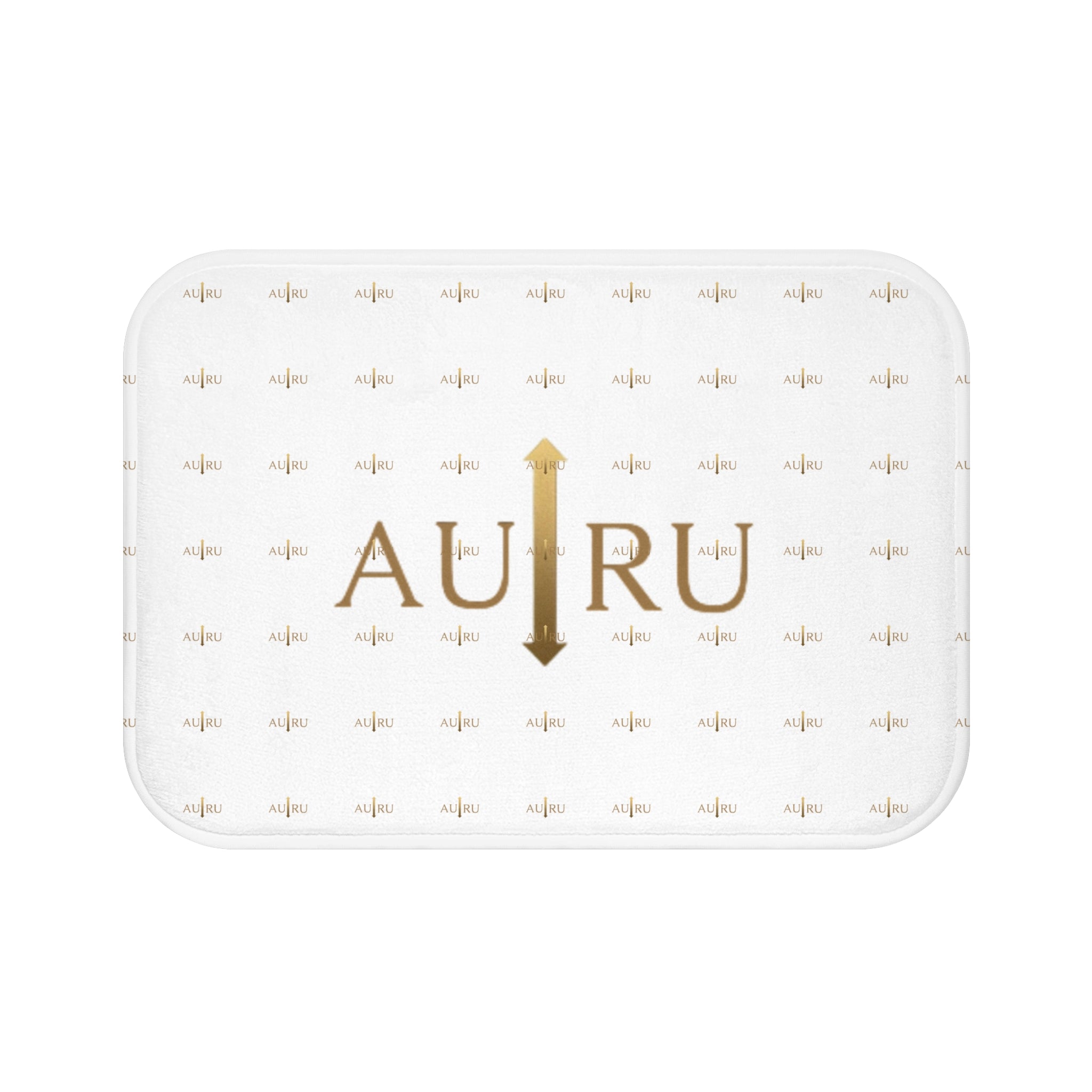 AU|RU-Gold Monogram Bath Mat — Elegant Metallic Arrow Pattern