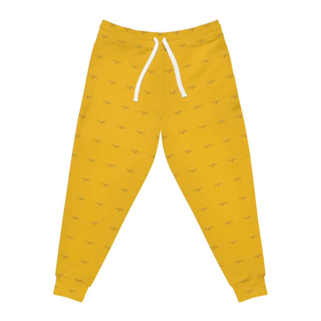Yellow Palm Pattern Joggers — All-Over Print Athletic Sweatpants