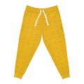 Yellow Palm Pattern Joggers — All-Over Print Athletic Sweatpants