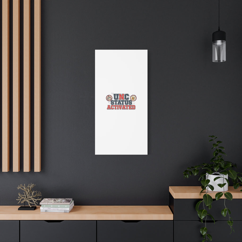 UNC Status Activated Canvas, Stretched | Varsity Crest, Midlife Humor