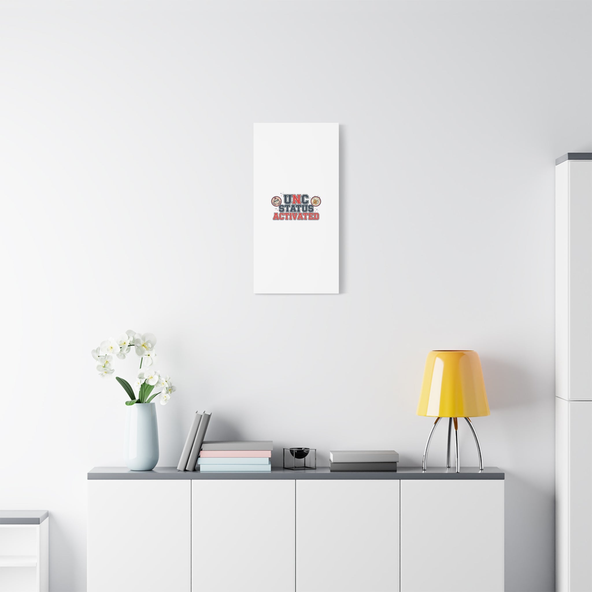 UNC Status Activated Canvas, Stretched | Varsity Crest, Midlife Humor