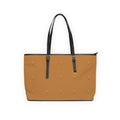 Camel PU Leather Shoulder Bag — Minimal Gold Dash Tote-AURU