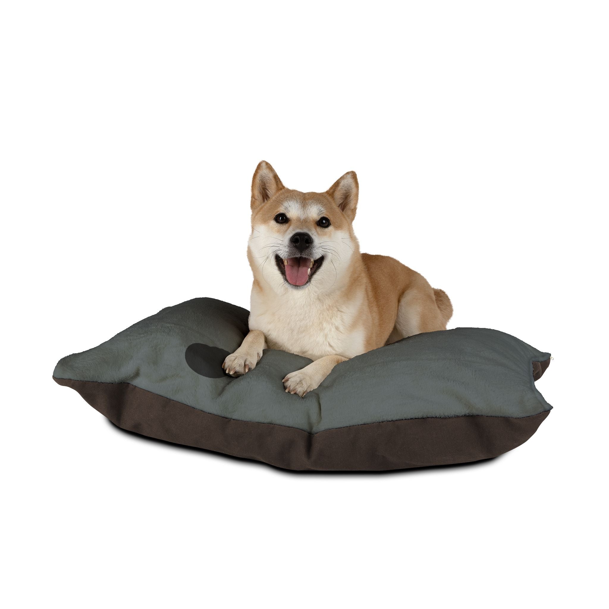 Make Happiness a Habit Pet Bed — Cozy Gray Dog & Cat Cushion