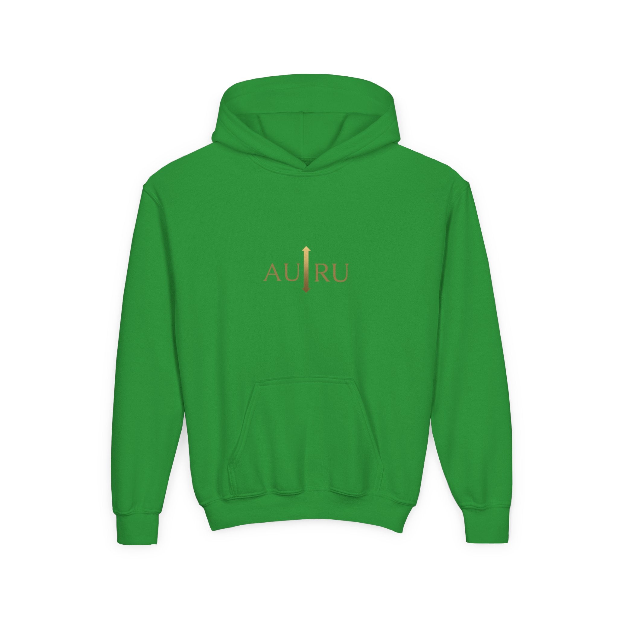 Youth Hoodie — Minimal 'AURU' Gold Logo Pullover