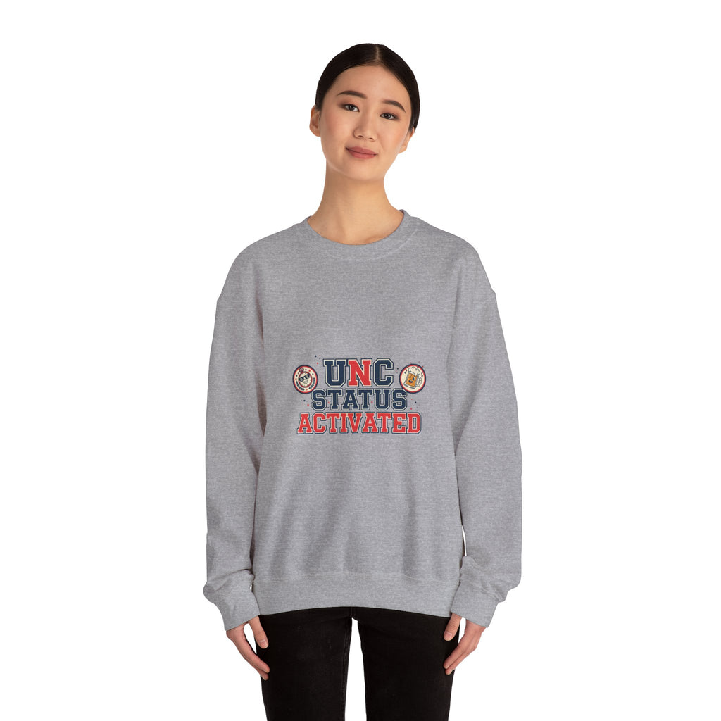UNC Status Activated Sweatshirt | vintage year, varsity crest