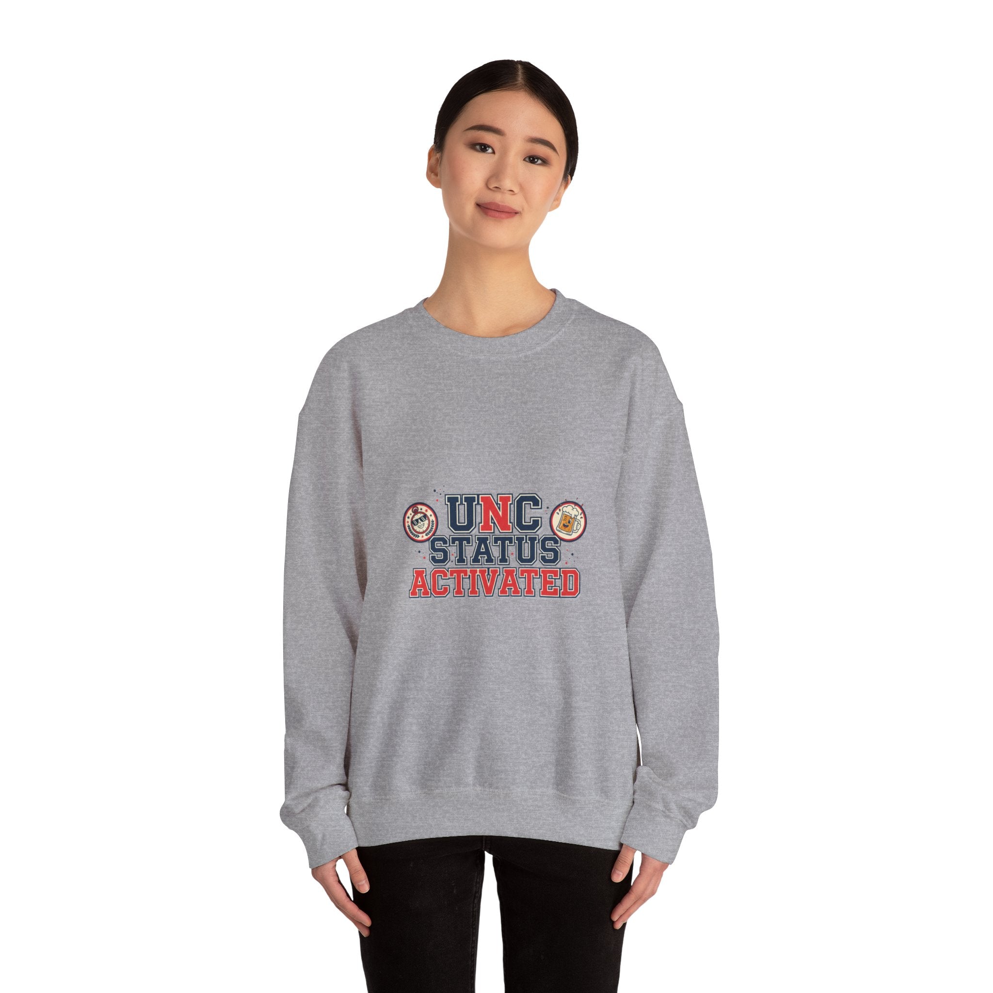 UNC Status Activated Sweatshirt | vintage year, varsity crest