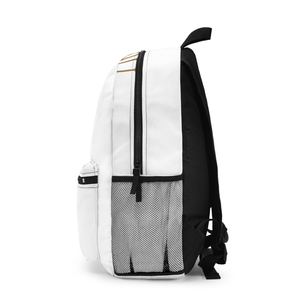 AU/RU Gold Logo Backpack — Minimal Luxury Daypack