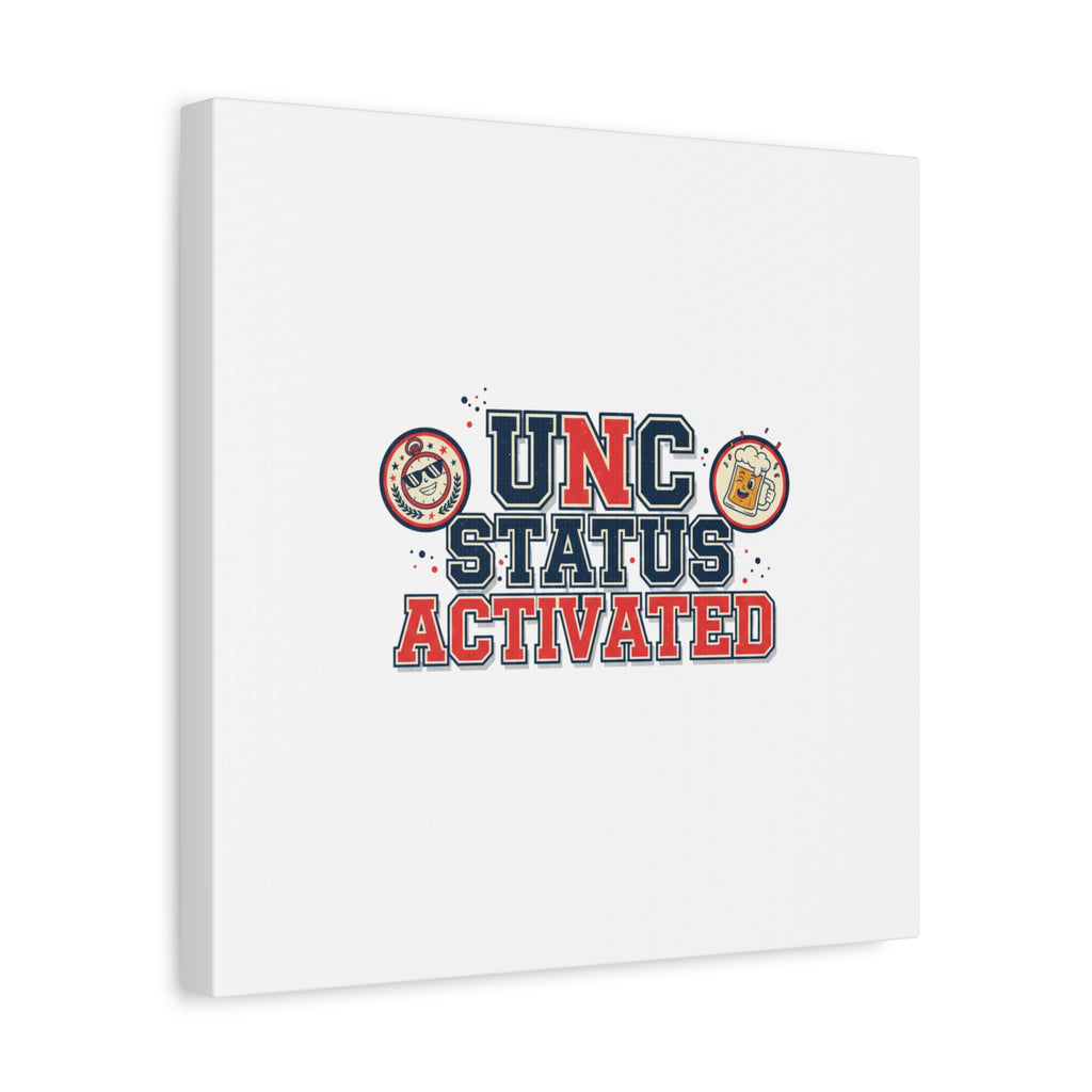 UNC Status Activated Canvas, Stretched | Varsity Crest, Midlife Humor