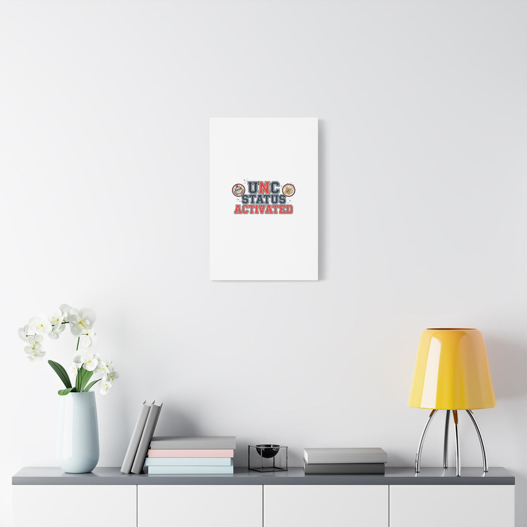 UNC Status Activated Canvas, Stretched | Varsity Crest, Midlife Humor
