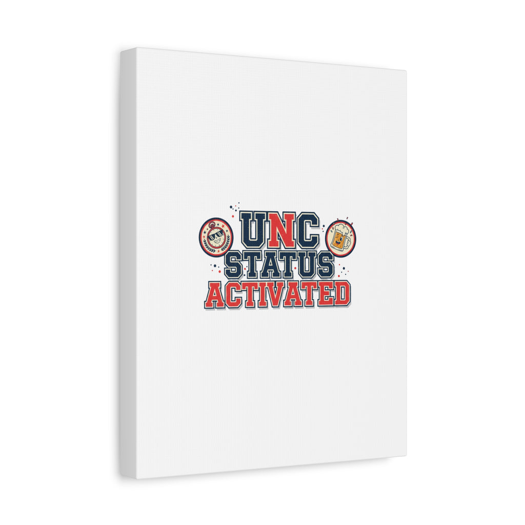 UNC Status Activated Canvas, Stretched | Varsity Crest, Midlife Humor