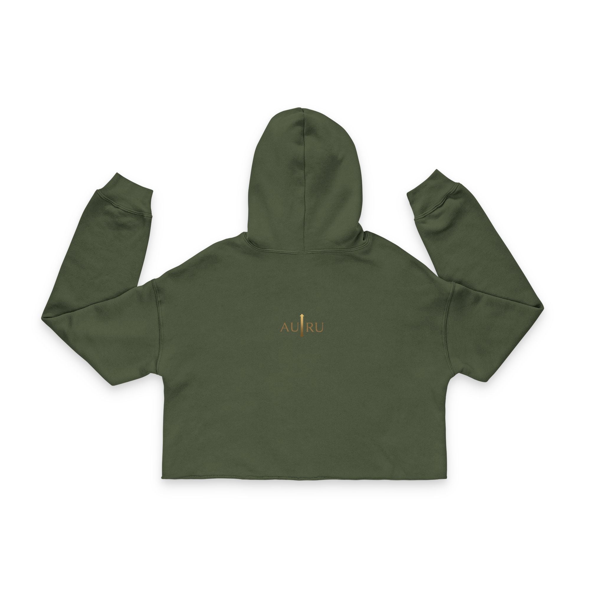 Cropped Hoodie — Minimal 'AURU' Gold Logo Women's Cropped Hoodie