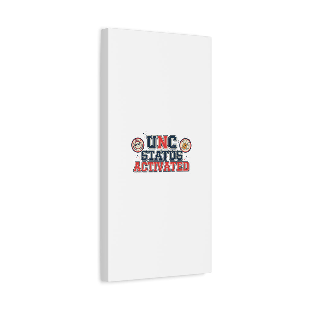 UNC Status Activated Canvas, Stretched | Varsity Crest, Midlife Humor