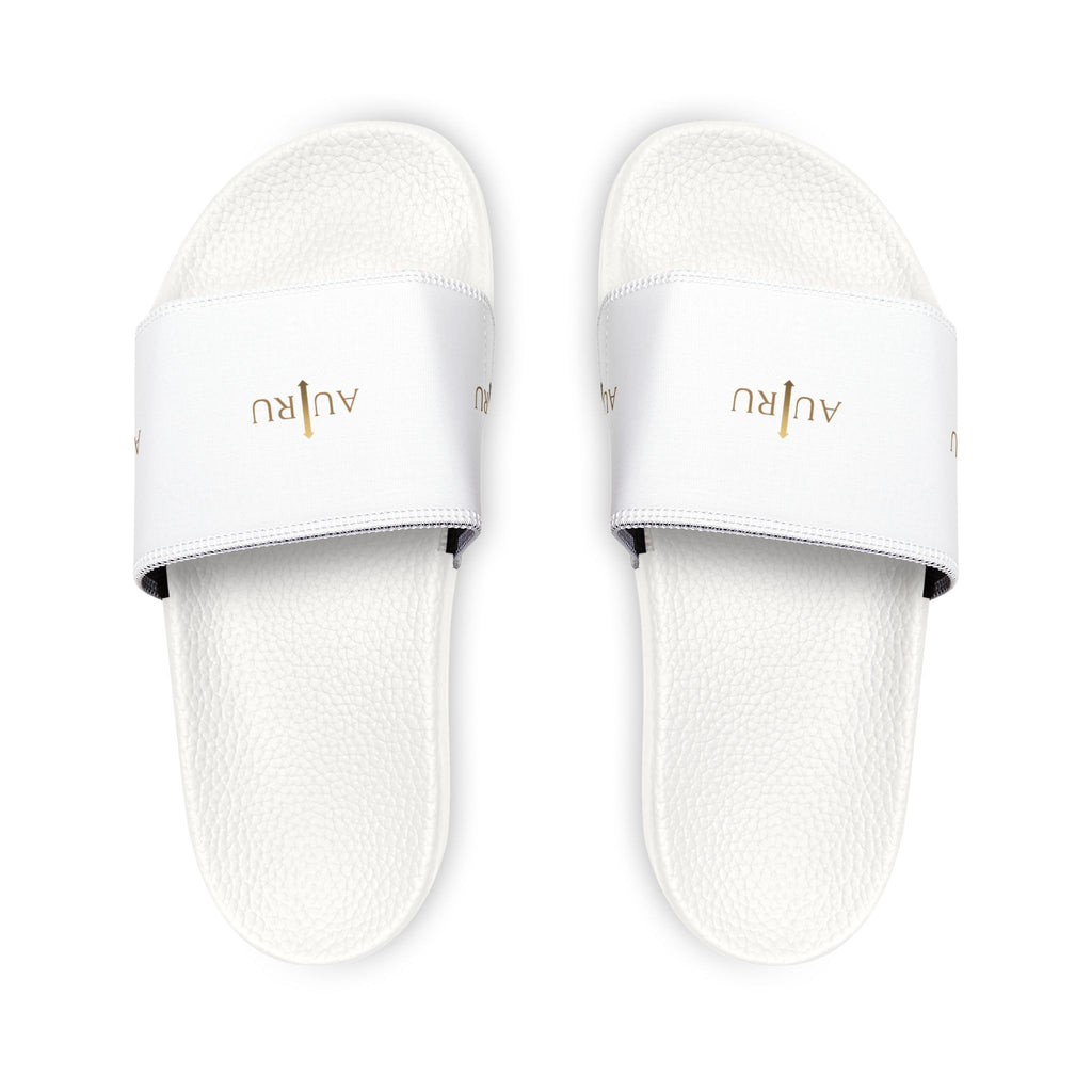 Women's White Slide Sandals — Removable Strap Comfort Slides-AURU