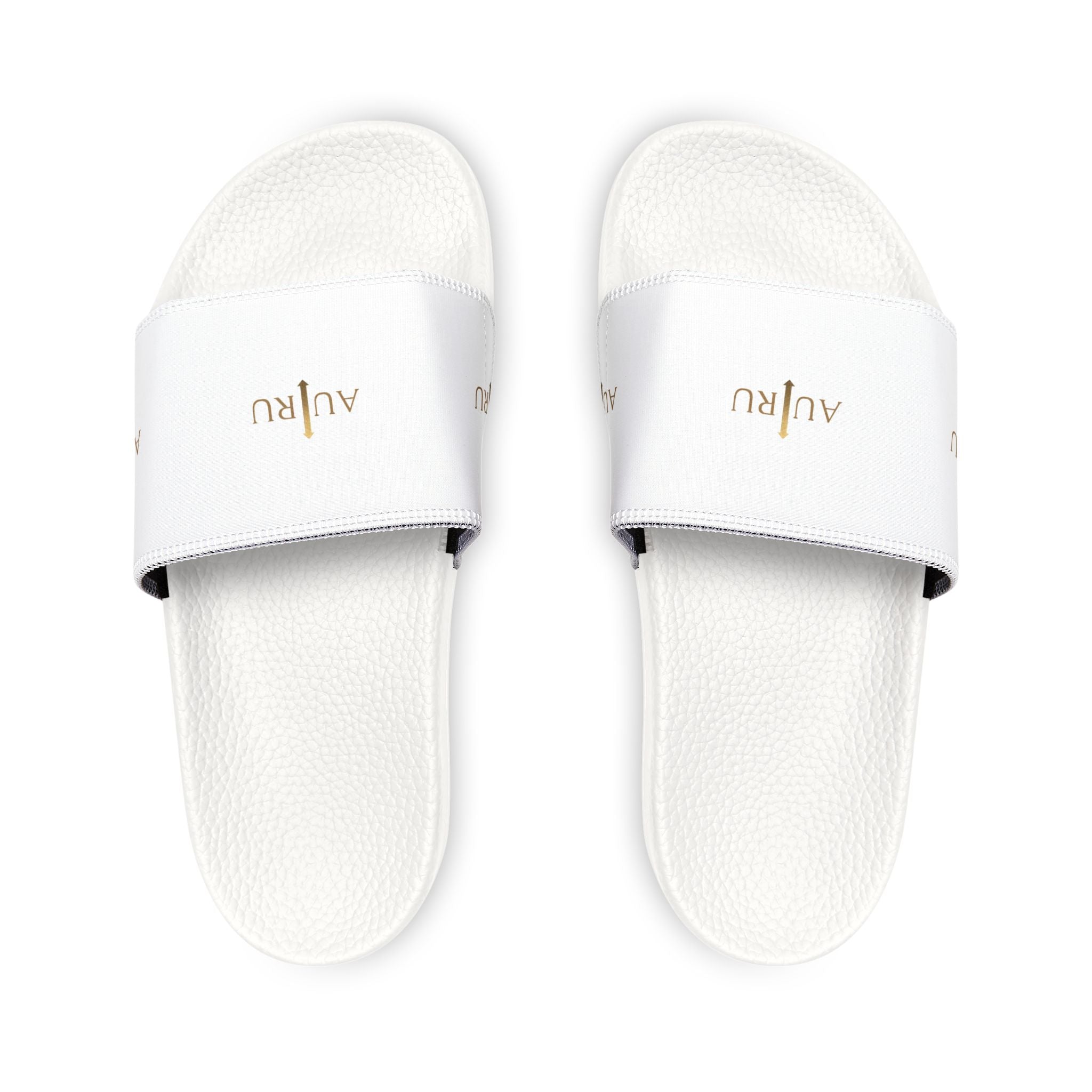 Women's White Slide Sandals — Removable Strap Comfort Slides-AURU