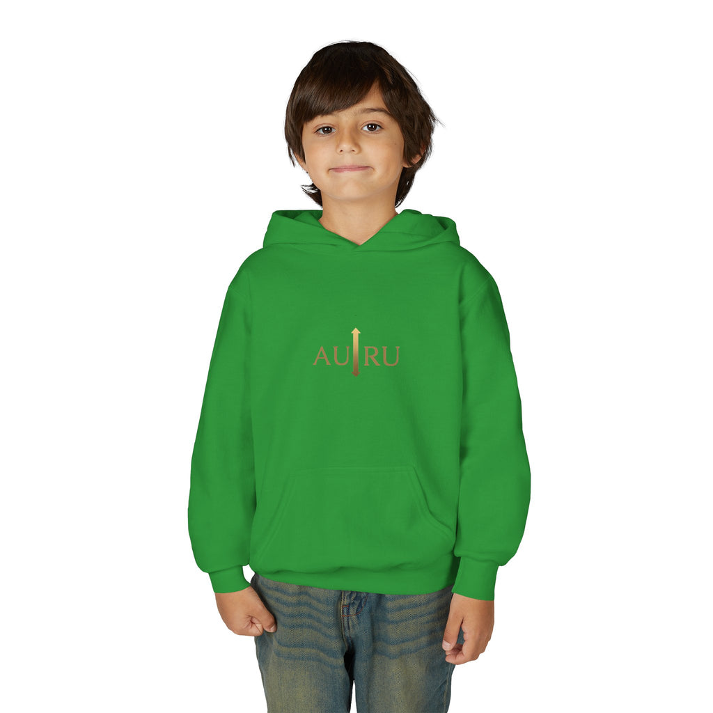 Youth Hoodie — Minimal 'AURU' Gold Logo Pullover