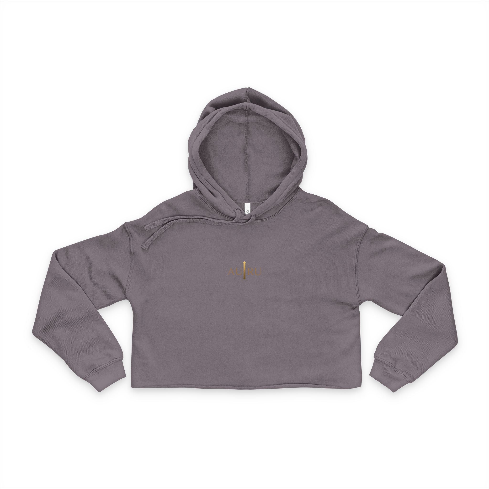 Cropped Hoodie — Minimal 'AURU' Gold Logo Women's Cropped Hoodie