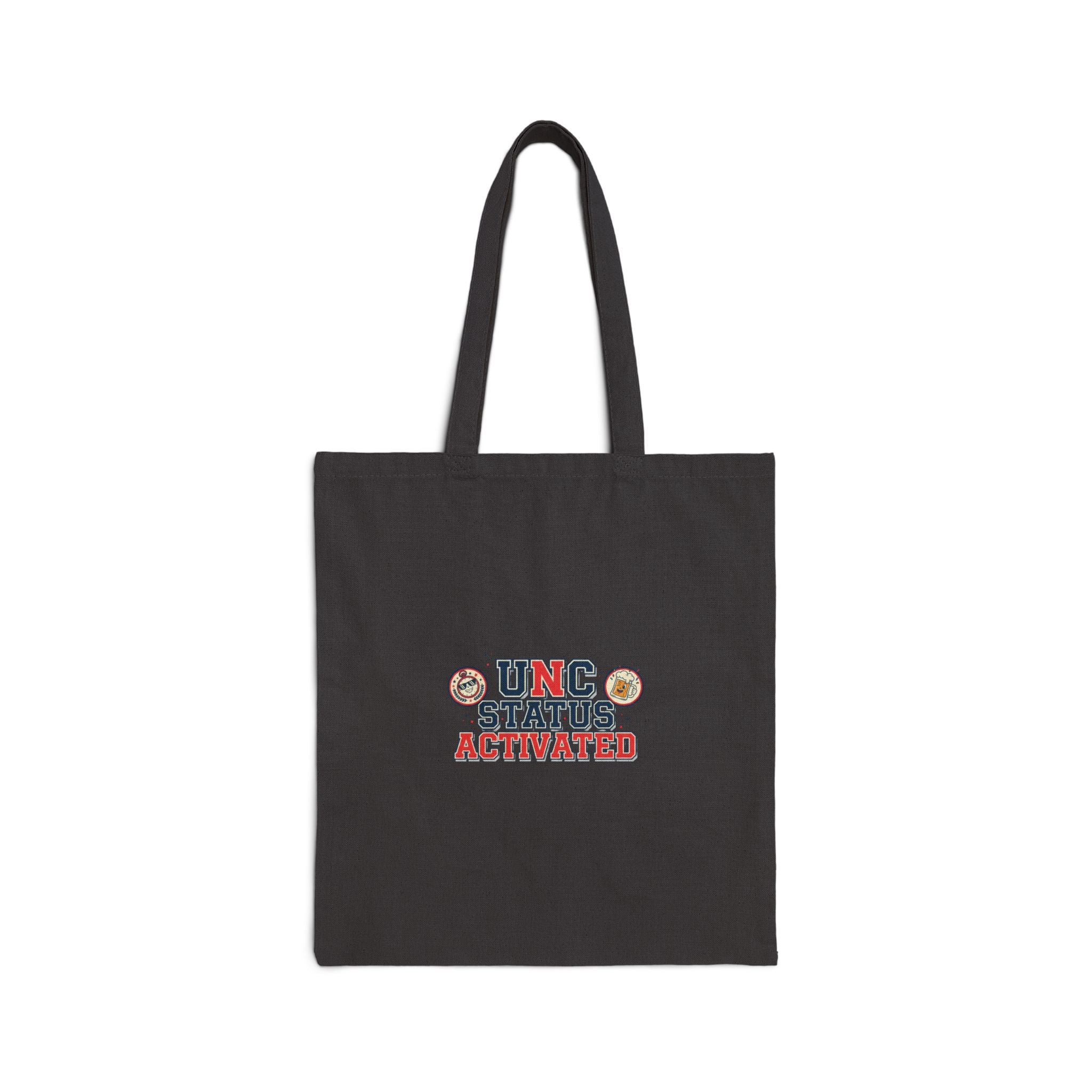 UNC Status Activated Tote | Vintage Varsity Crest, Midlife Humor Canvas