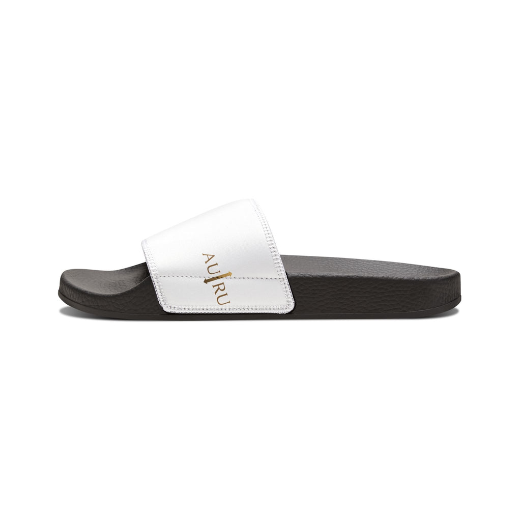 Women's White Slide Sandals — Removable Strap Comfort Slides-AURU