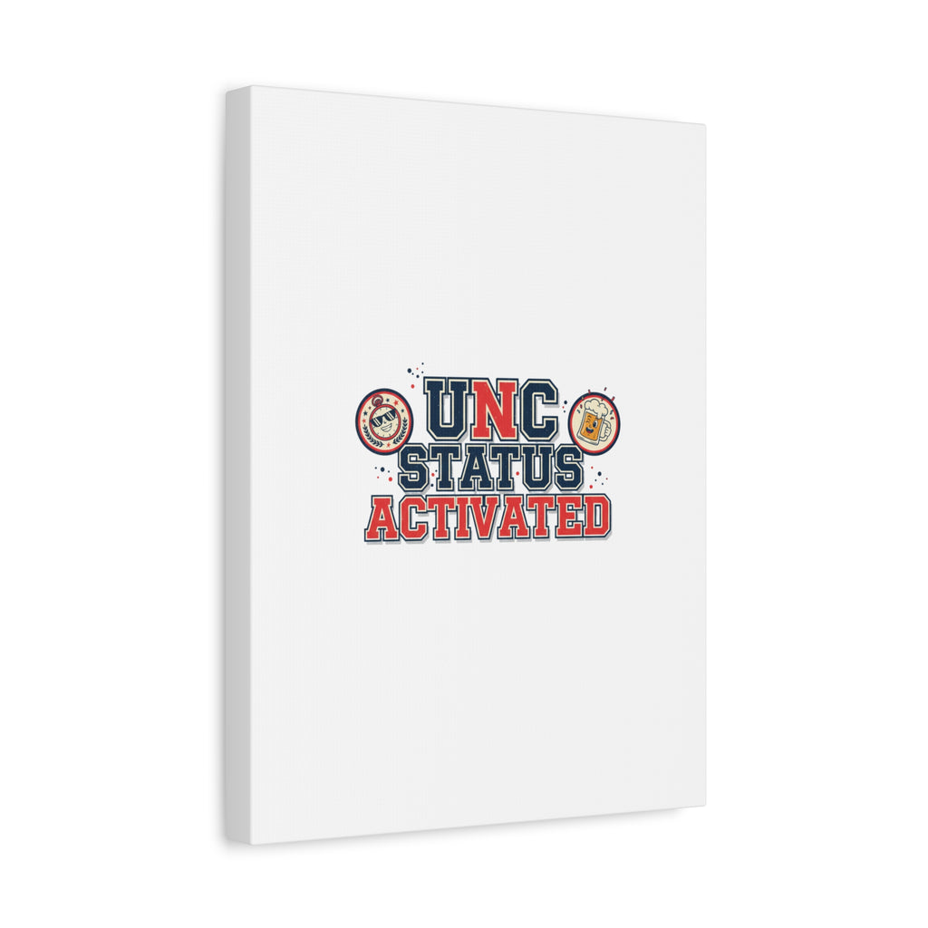 UNC Status Activated Canvas, Stretched | Varsity Crest, Midlife Humor