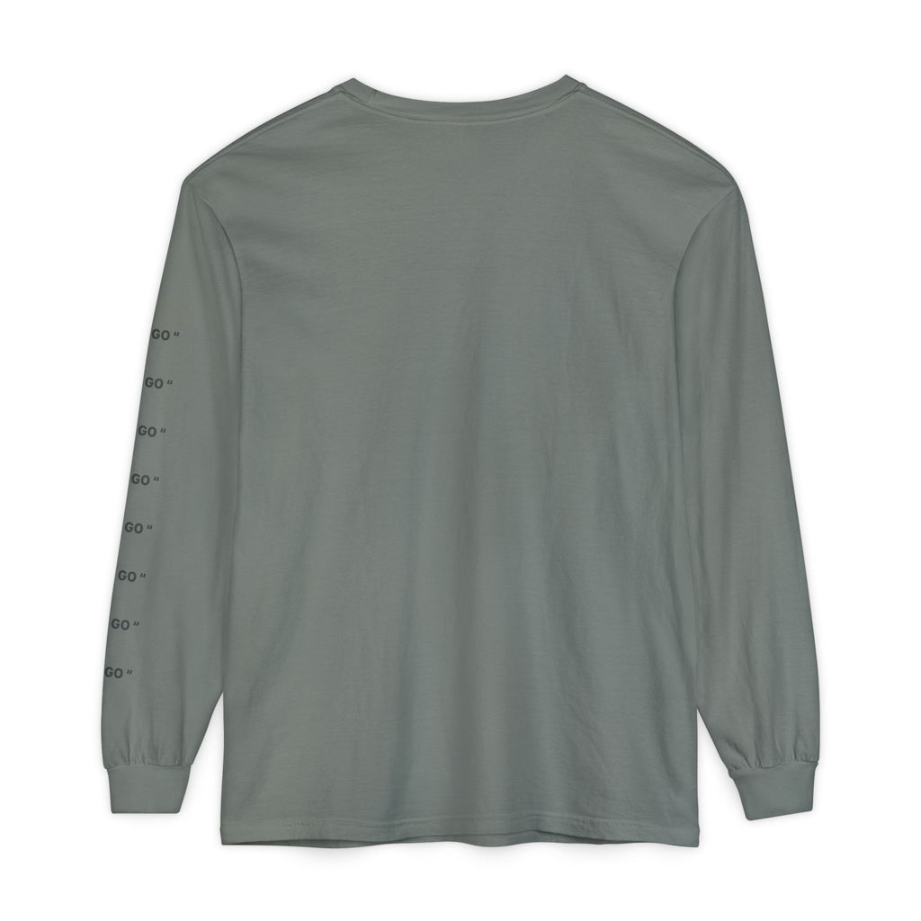 "LET GO" Long Sleeve Tee — Minimalist Inspirational Graphic Shirt