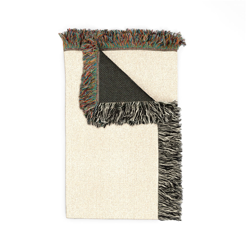 AU|RU Arrow Logo Woven Blanket — Reversible Vintage Fringe Throw