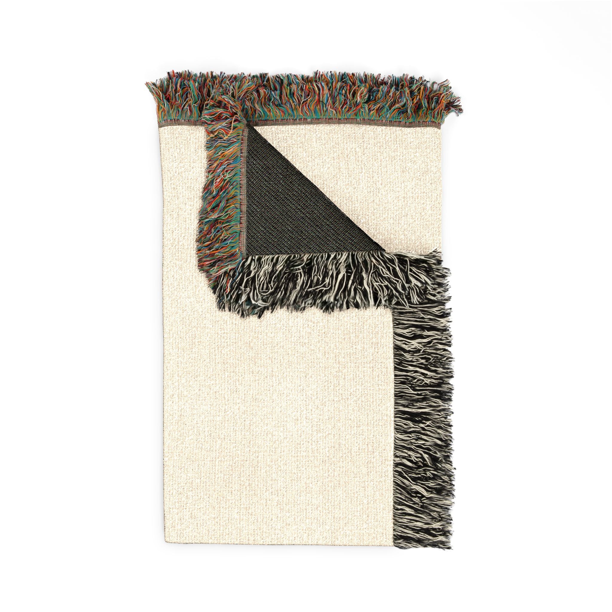 AU|RU Arrow Logo Woven Blanket — Reversible Vintage Fringe Throw