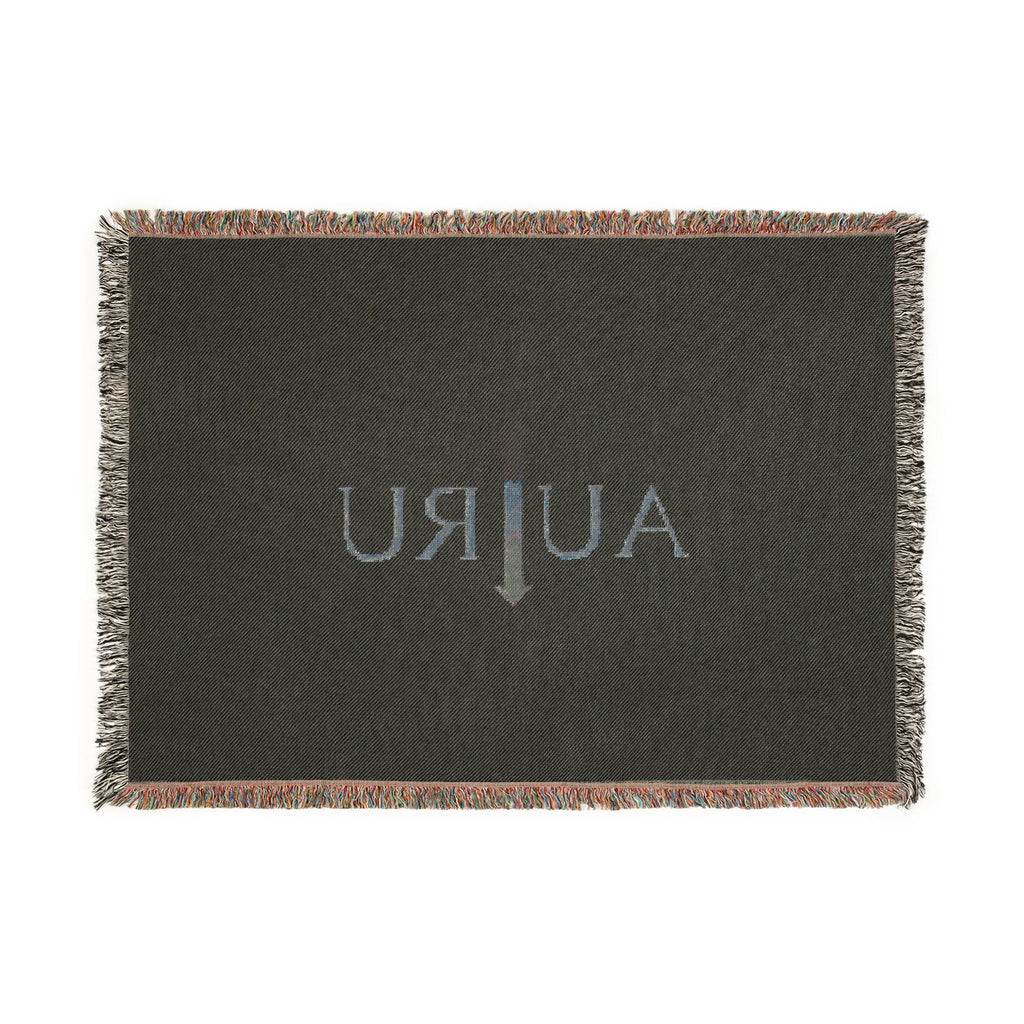 AU|RU Arrow Logo Woven Blanket — Reversible Vintage Fringe Throw