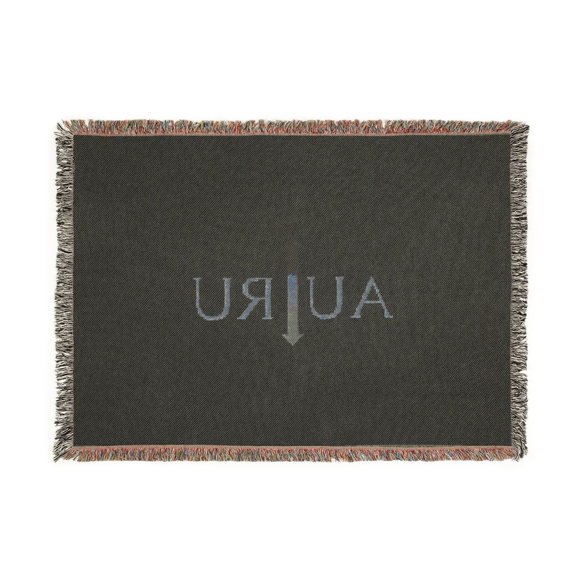 AU|RU Arrow Logo Woven Blanket — Reversible Vintage Fringe Throw