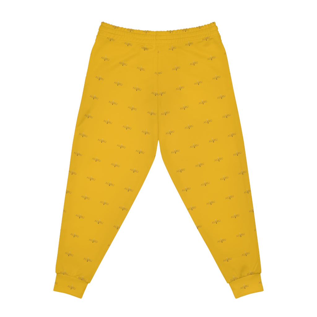 Yellow Palm Pattern Joggers — All-Over Print Athletic Sweatpants