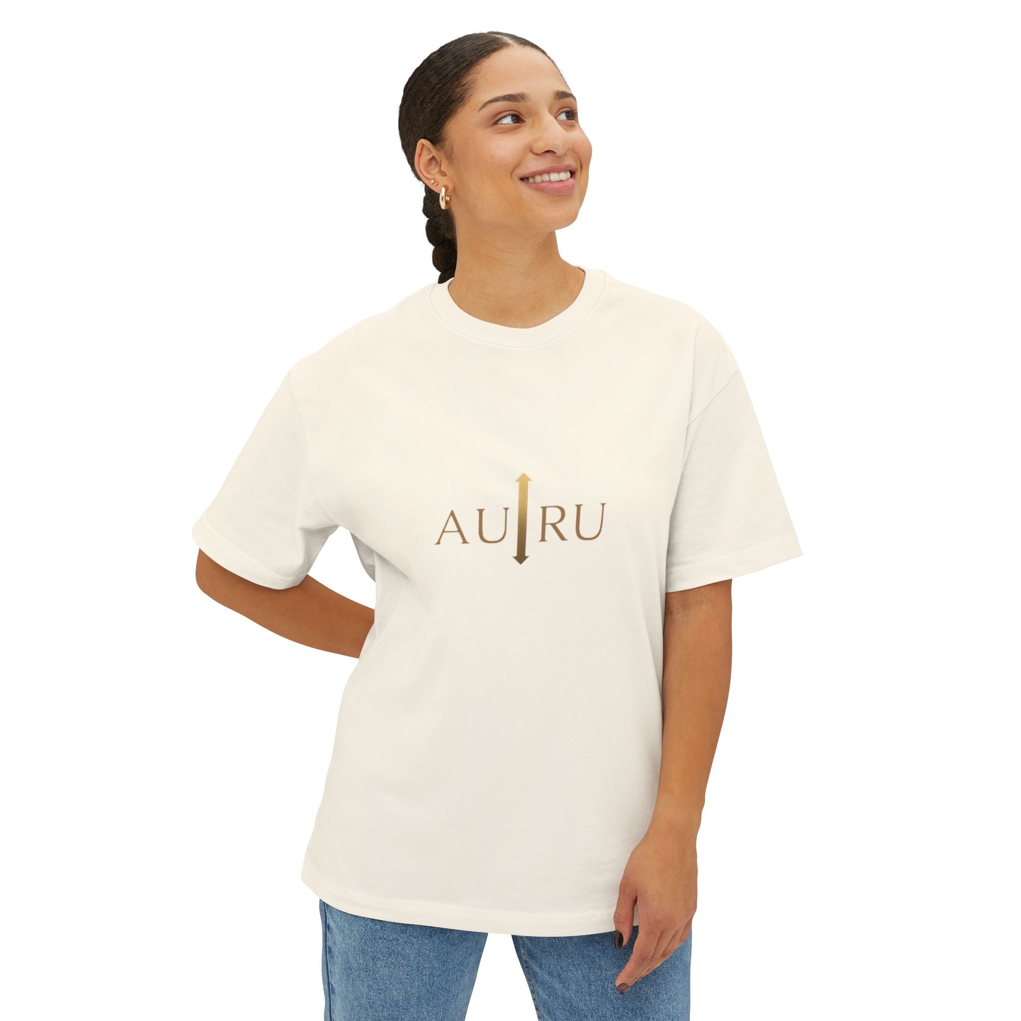 AURU Minimalist Logo Tee - Oversized Boxy T-Shirt