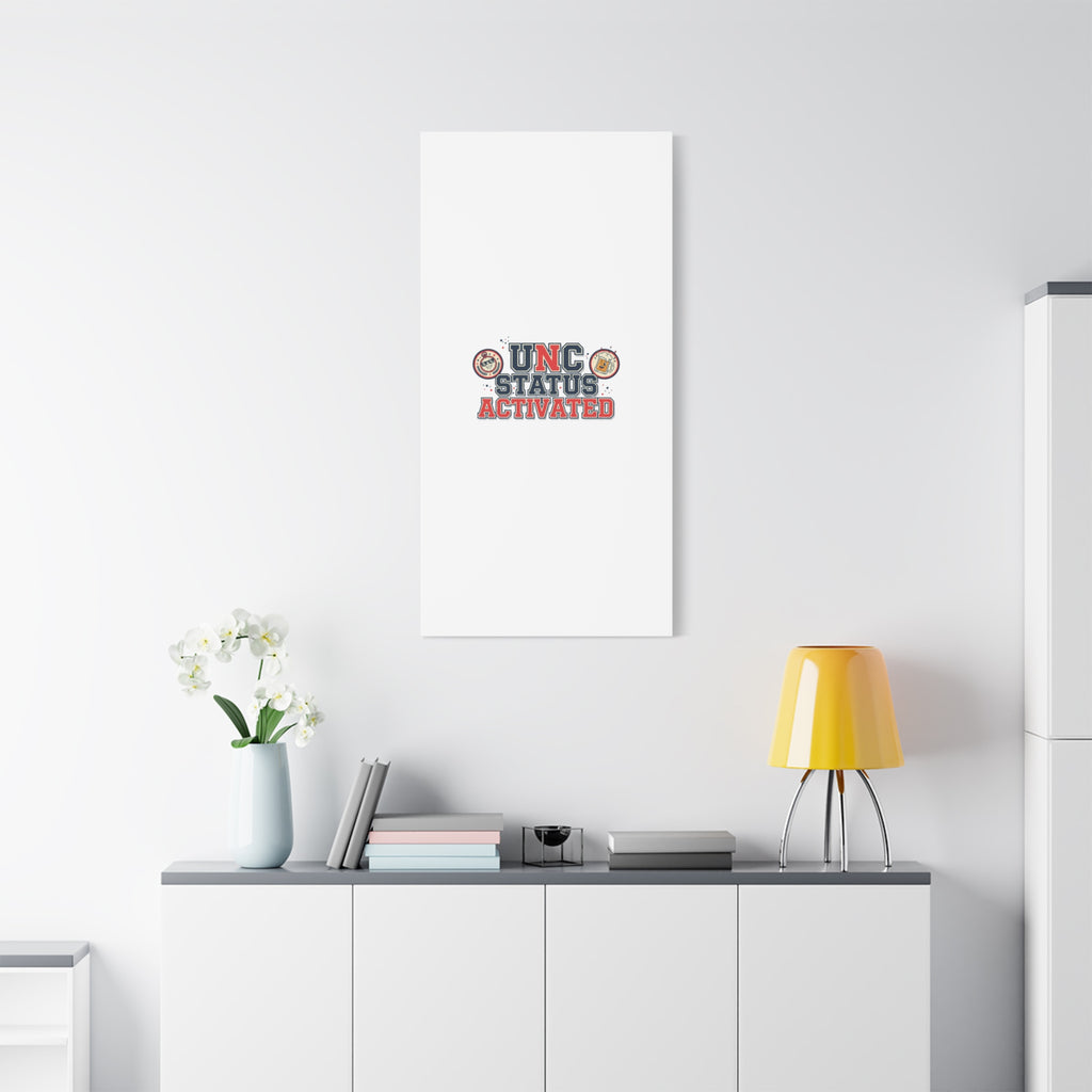 UNC Status Activated Canvas, Stretched | Varsity Crest, Midlife Humor