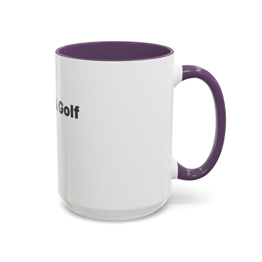 Golf Lover Accent Coffee Mug – “I Am Golf & Golf Loves Me” Black-Handle Ceramic Mug (11/15oz)