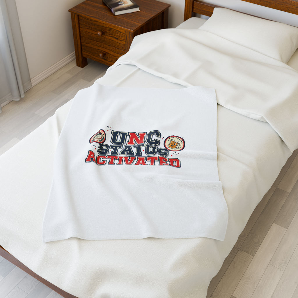 UNC Status Activated Blanket | Vintage Varsity Crest, Midlife Humor