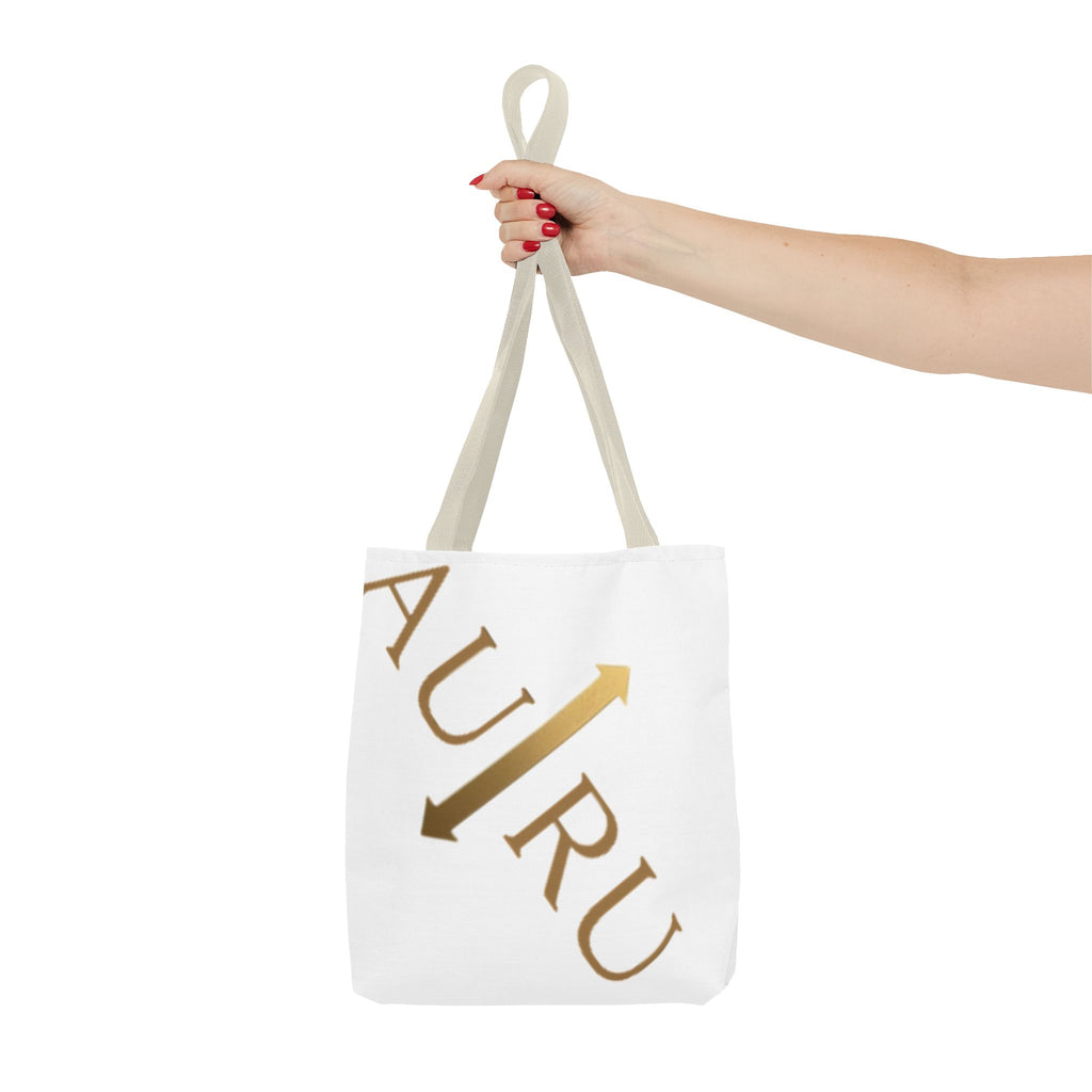 Golden Arrow Script Tote Bag — Modern Typography AOP Tote-AURU
