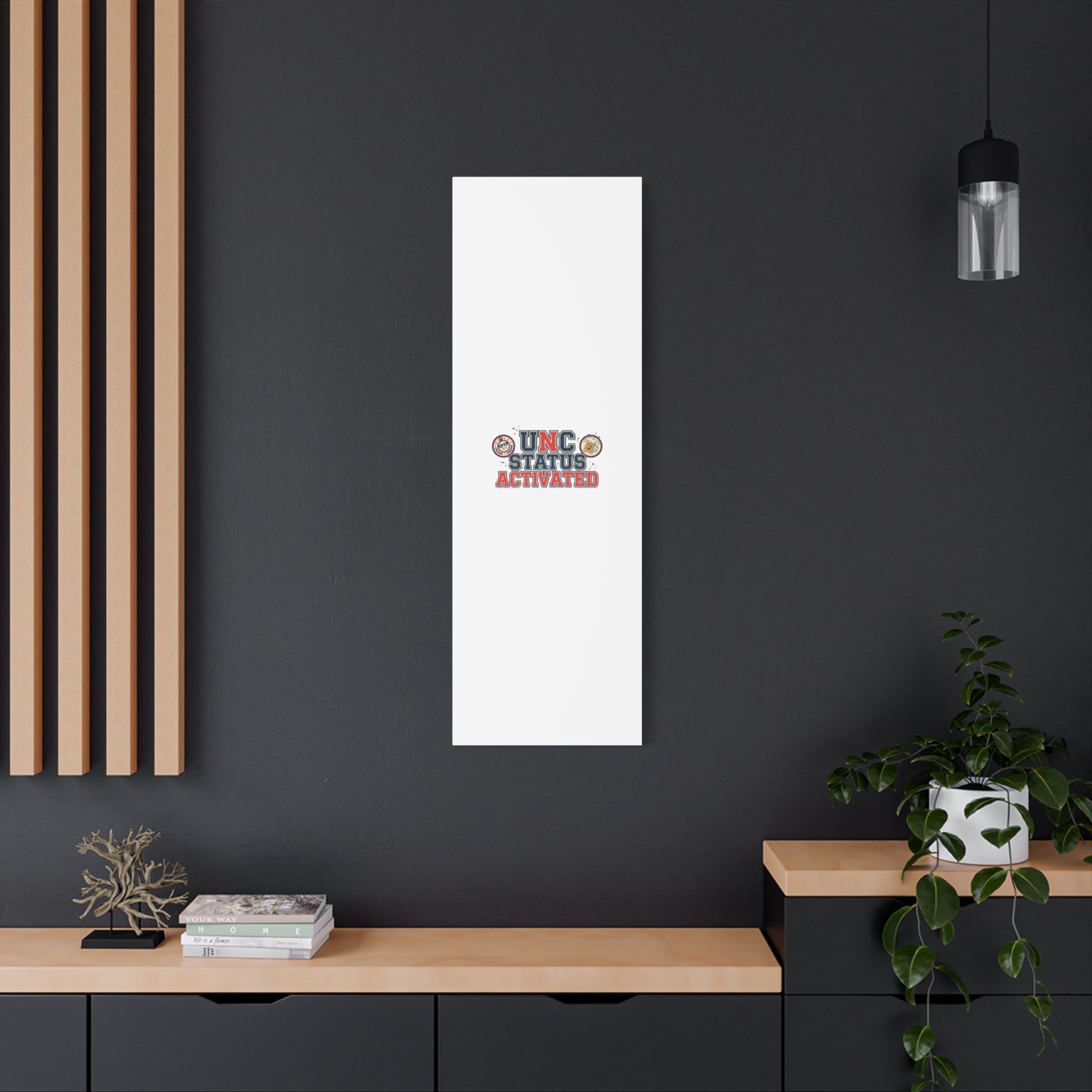 UNC Status Activated Canvas, Stretched | Varsity Crest, Midlife Humor