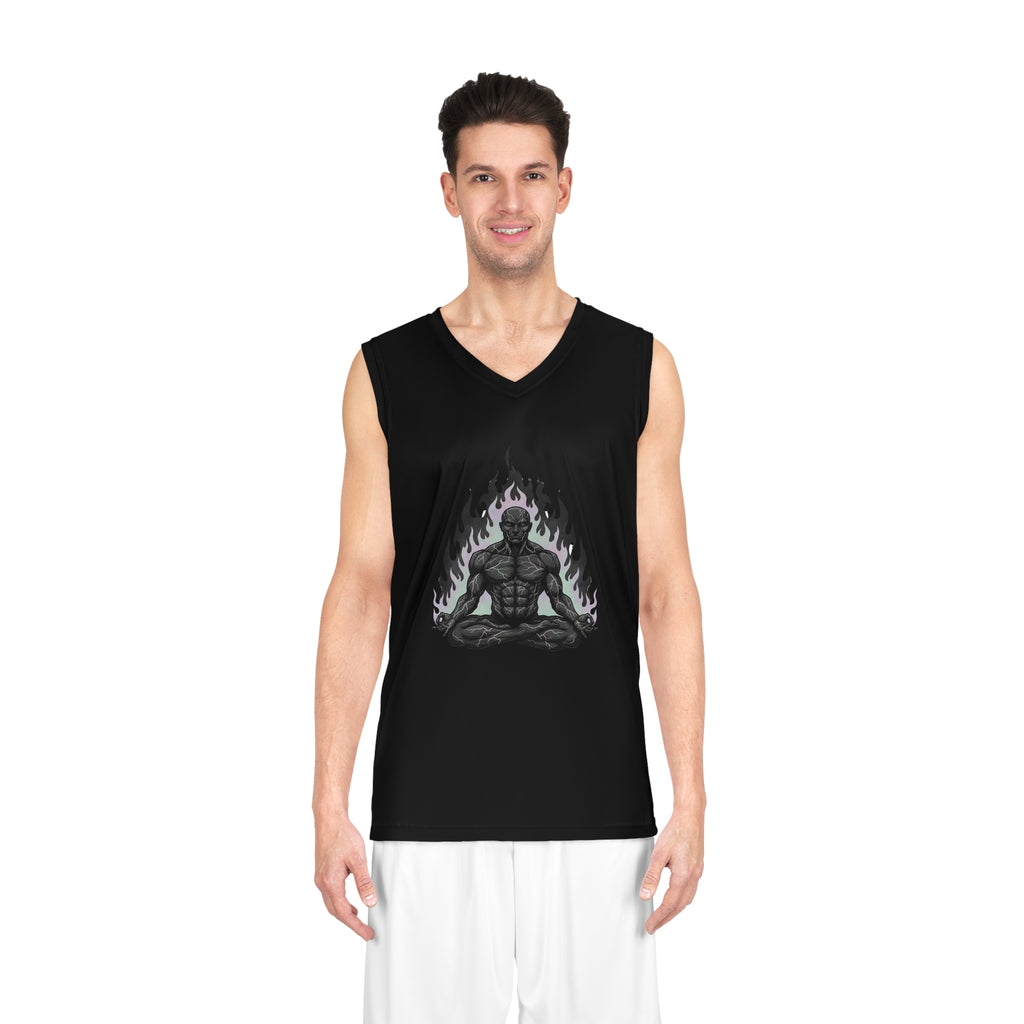 Meditation Muscle Basketball Jersey — "Unleash Your Inner Peace" Athletic Tank