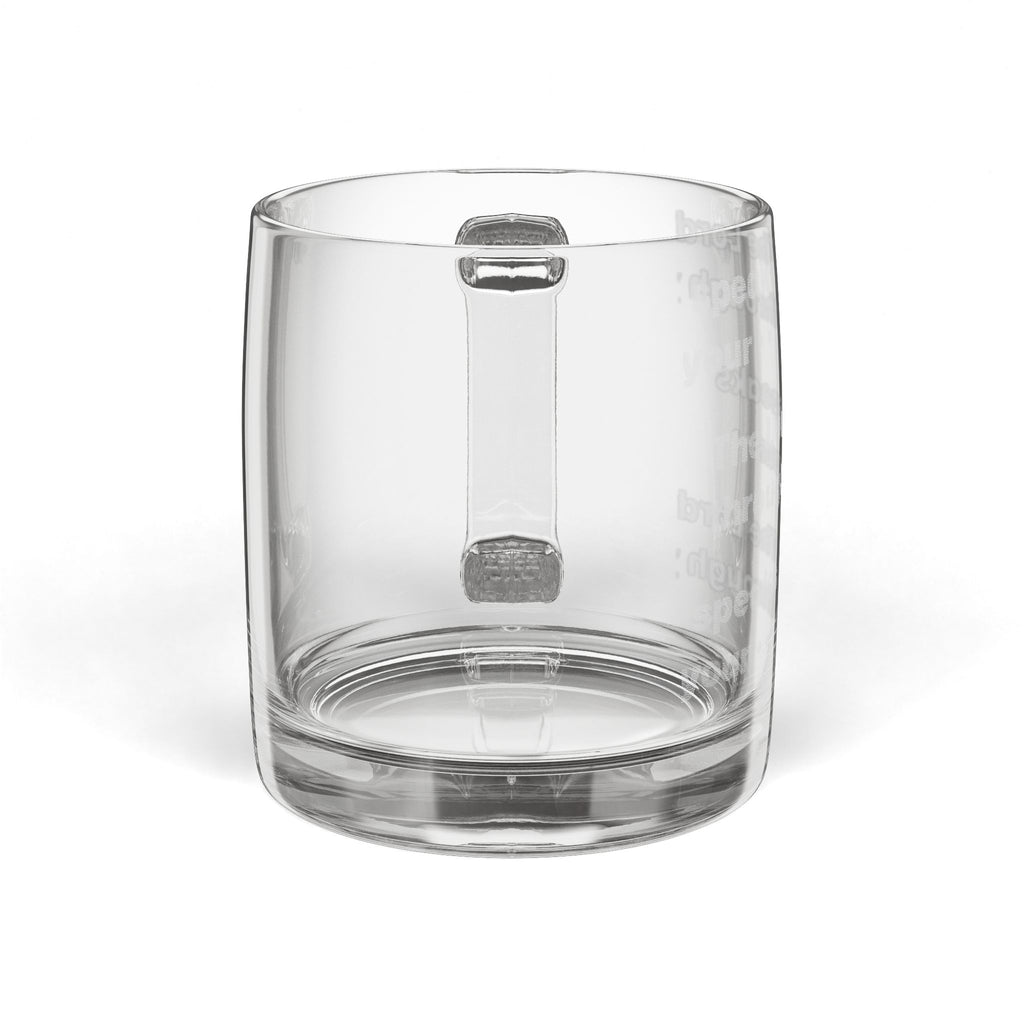 Engraved Glass Coffee Mug — 12.25 oz Personalized Coffee Cup