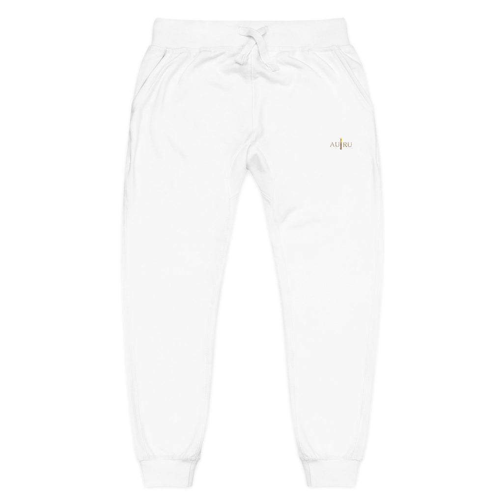Embroidered Olive Fleece Sweatpants — Cozy Joggers with Minimal Gold Accent