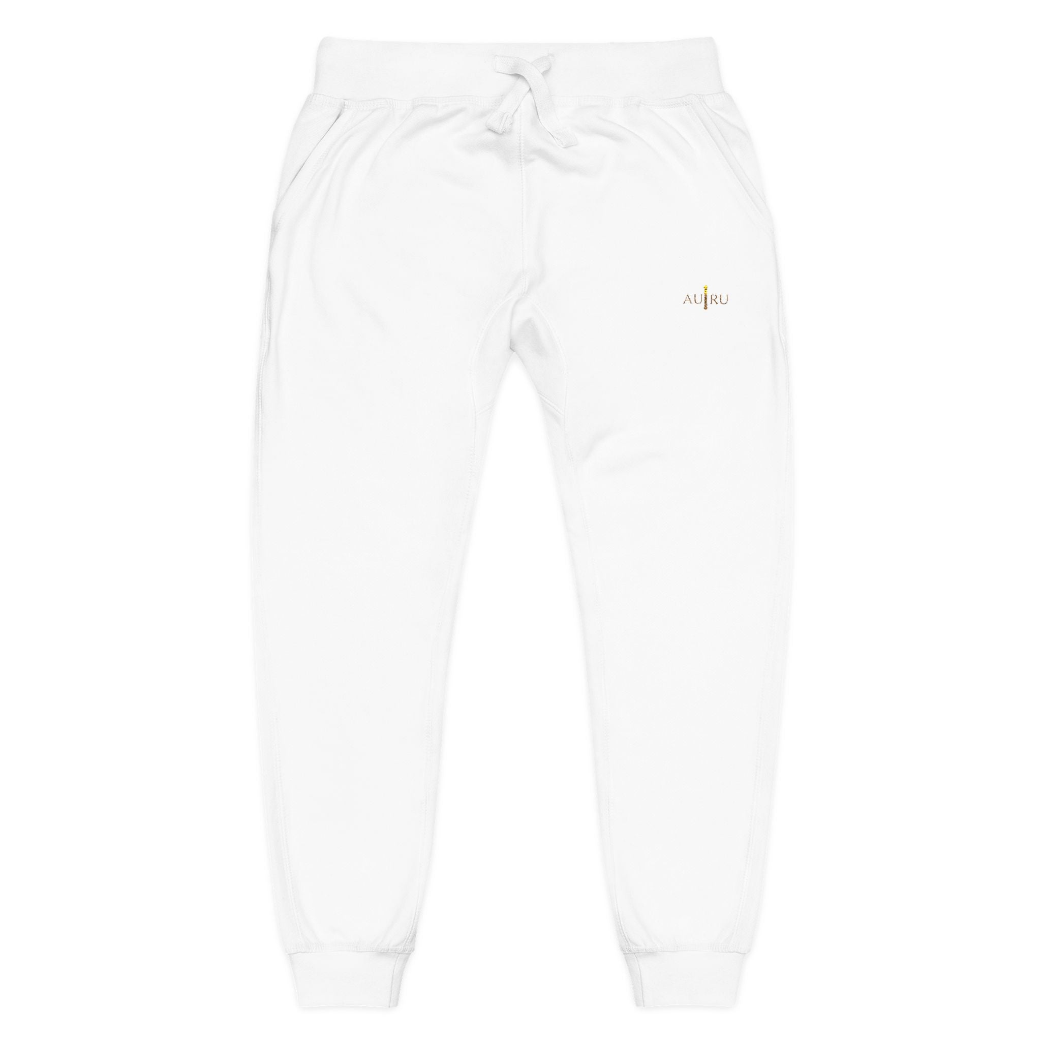 Embroidered Olive Fleece Sweatpants — Cozy Joggers with Minimal Gold Accent
