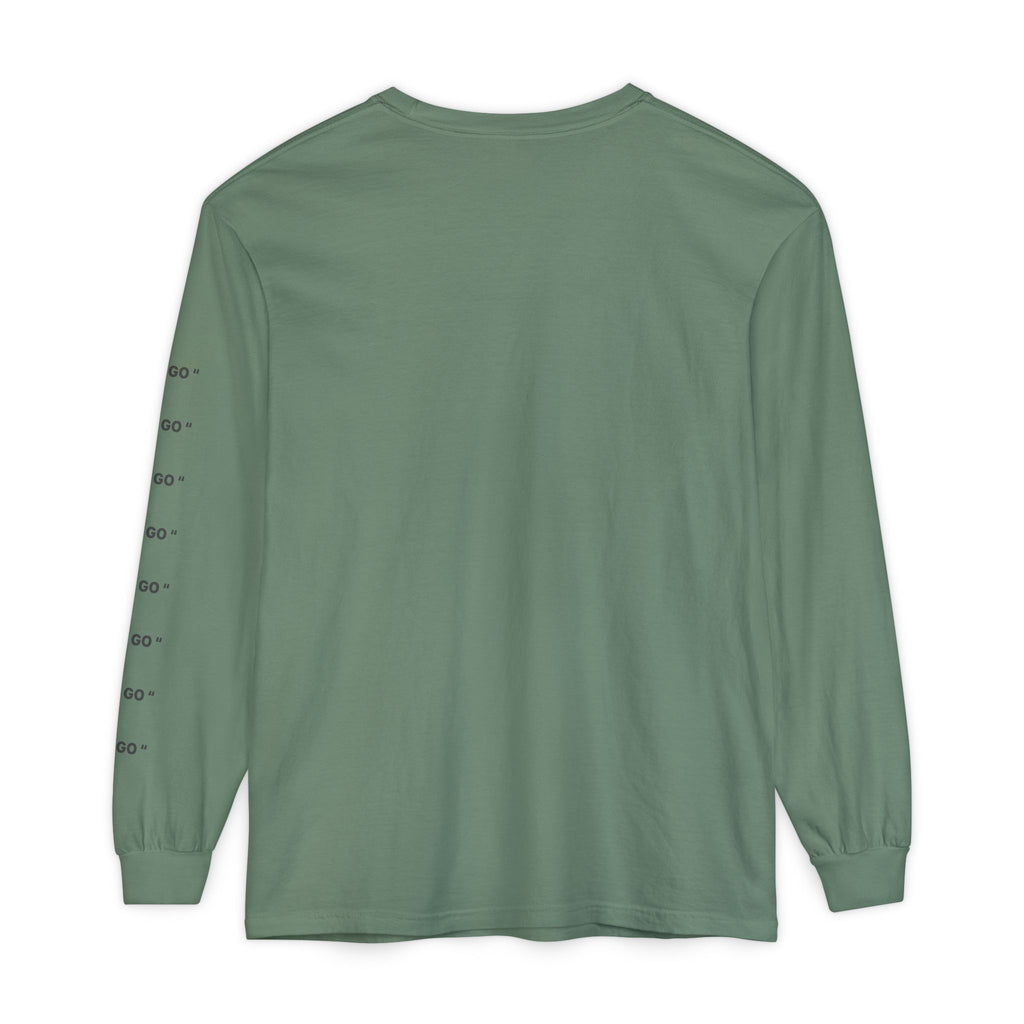 "LET GO" Long Sleeve Tee — Minimalist Inspirational Graphic Shirt